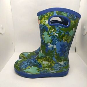 Hunter x Target Waterproof Rain Boots Girls Size 4 Blue Green‎
